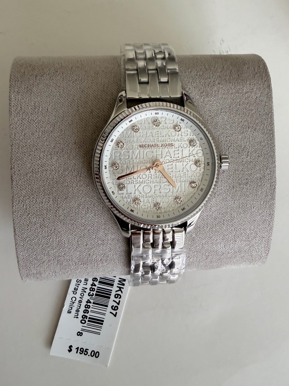 Michael Kors Silver-Tone Logo Dial Women's Watch